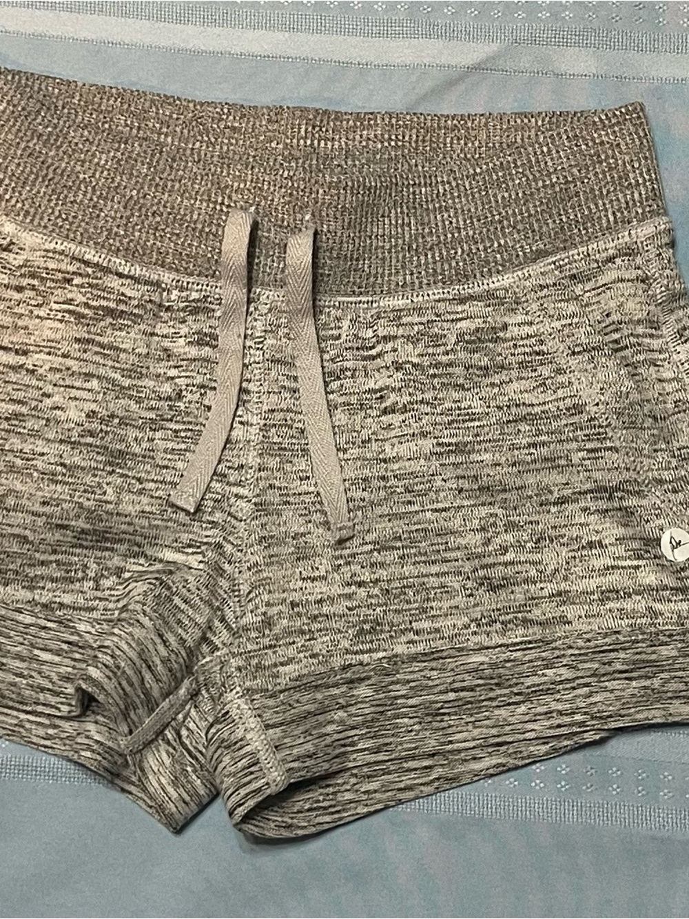 90 Degree By Reflex Heathered Gray Athletic Drawstring Shorts
